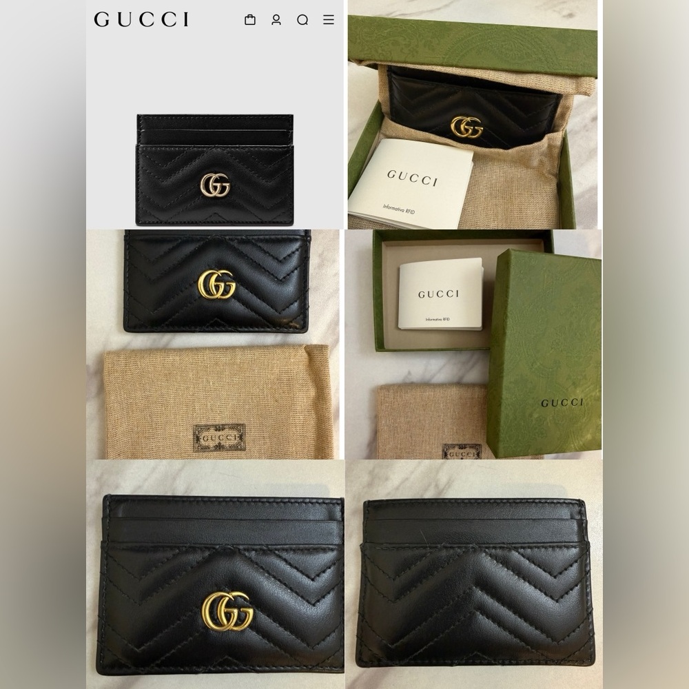 (90% New) Gucci Black Leather Card Holder - Picture 5 of 7